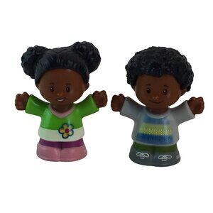 Fisher Price Little People Boy & Girl Figures African American‎ Lot of 2